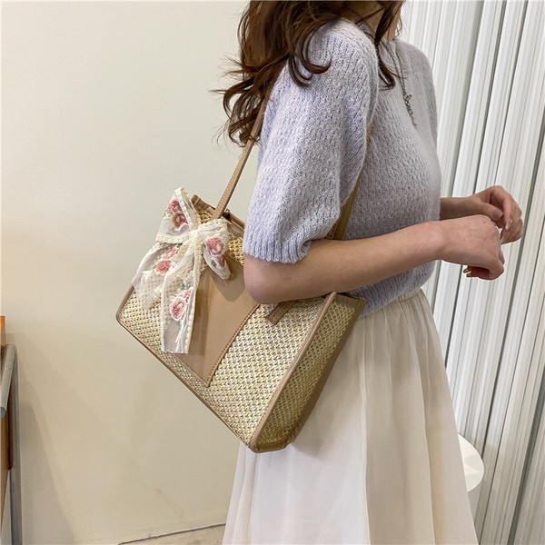 Denim Patchwork Top Handle Crossbody image 3