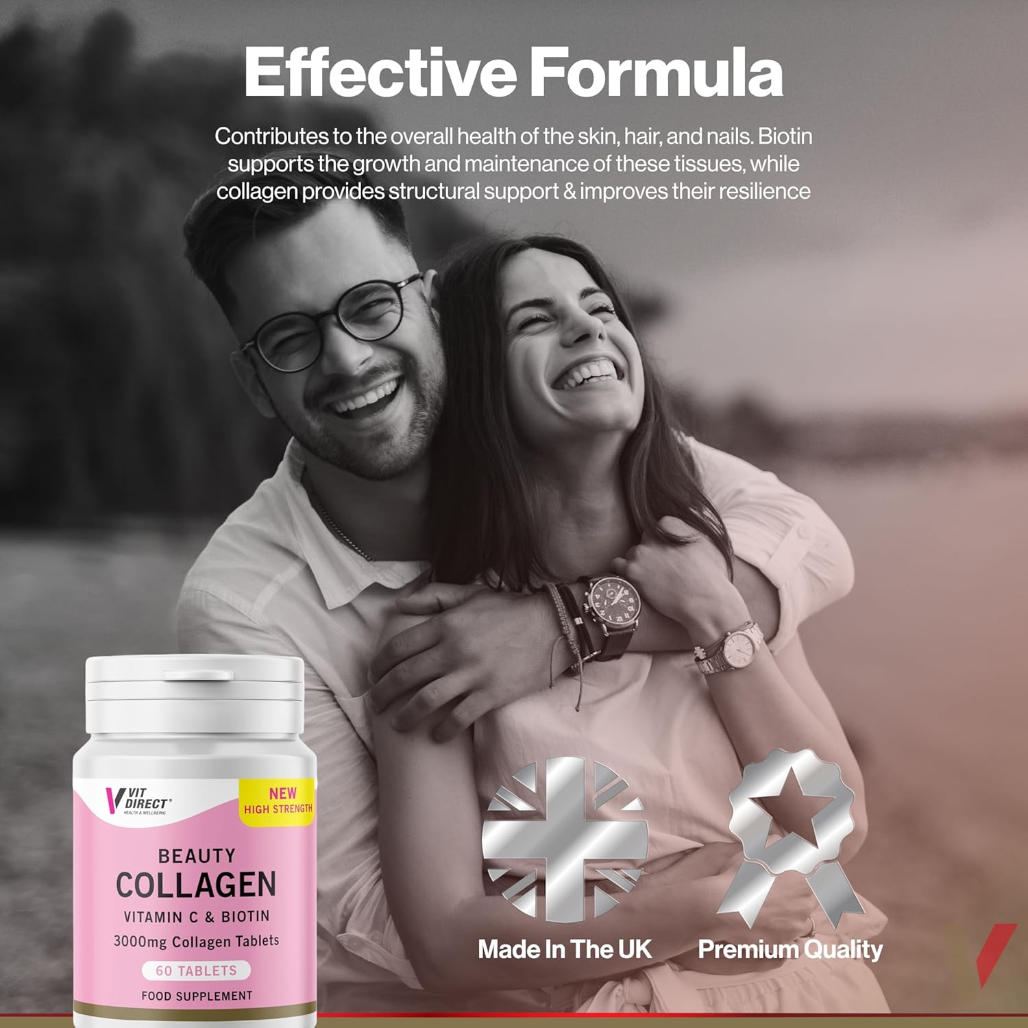 Beauty Collagen Vitamin C & Biotin - 3000 mg Collagen Tablets 60 pcs - Made in UK_img_3
