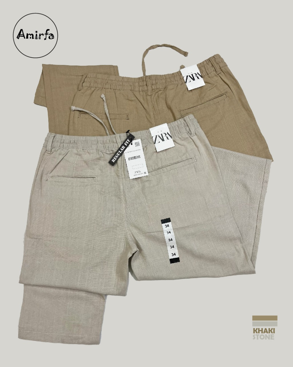 Khaki + Stone Combo – Premium Ramie Cotton Trousers ._img_1