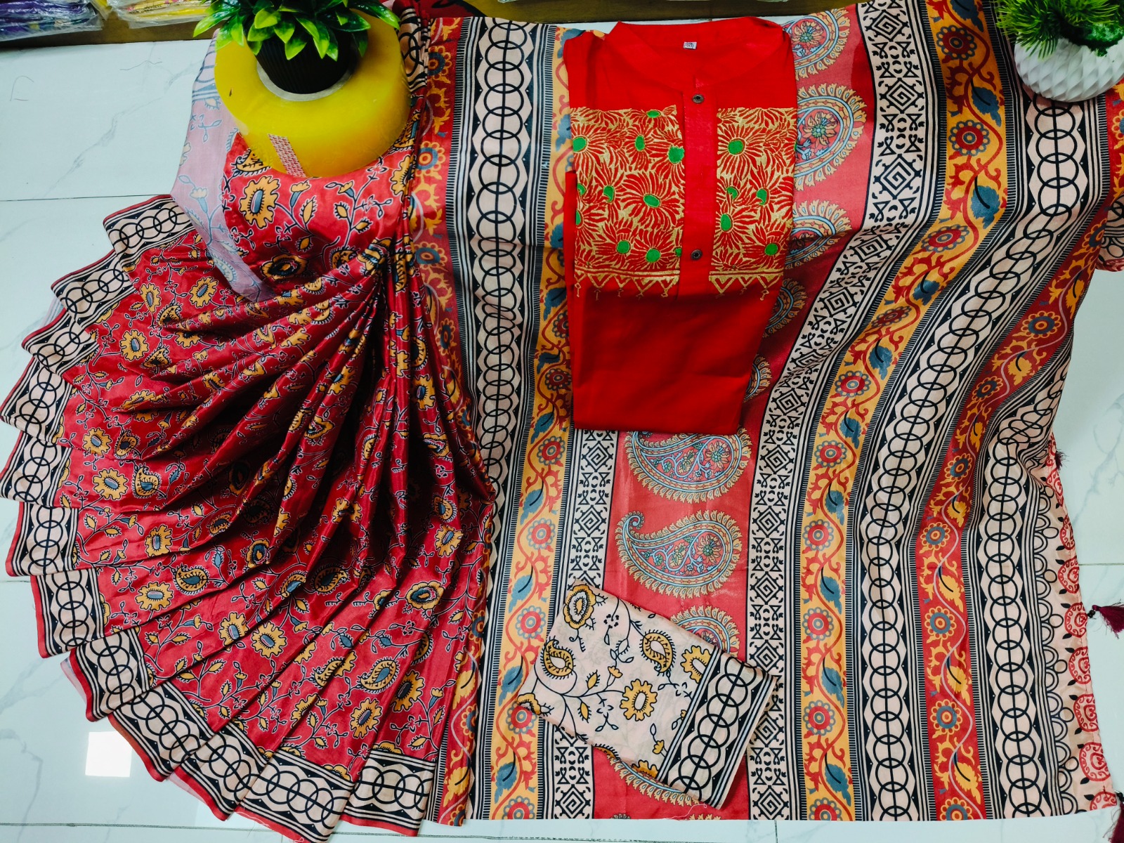 Sharee Panjabi Couple with Blouse Piece