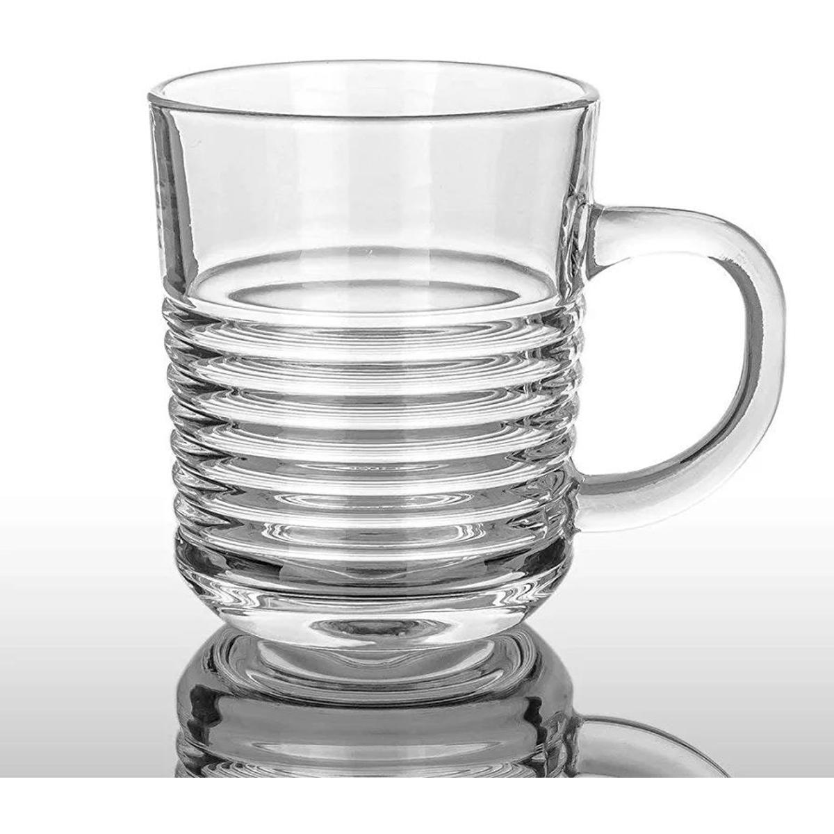 রিং ডিজাইন কাচের চা-য়ের কাপ -৬ পিছ 200ML #45 - Image 3