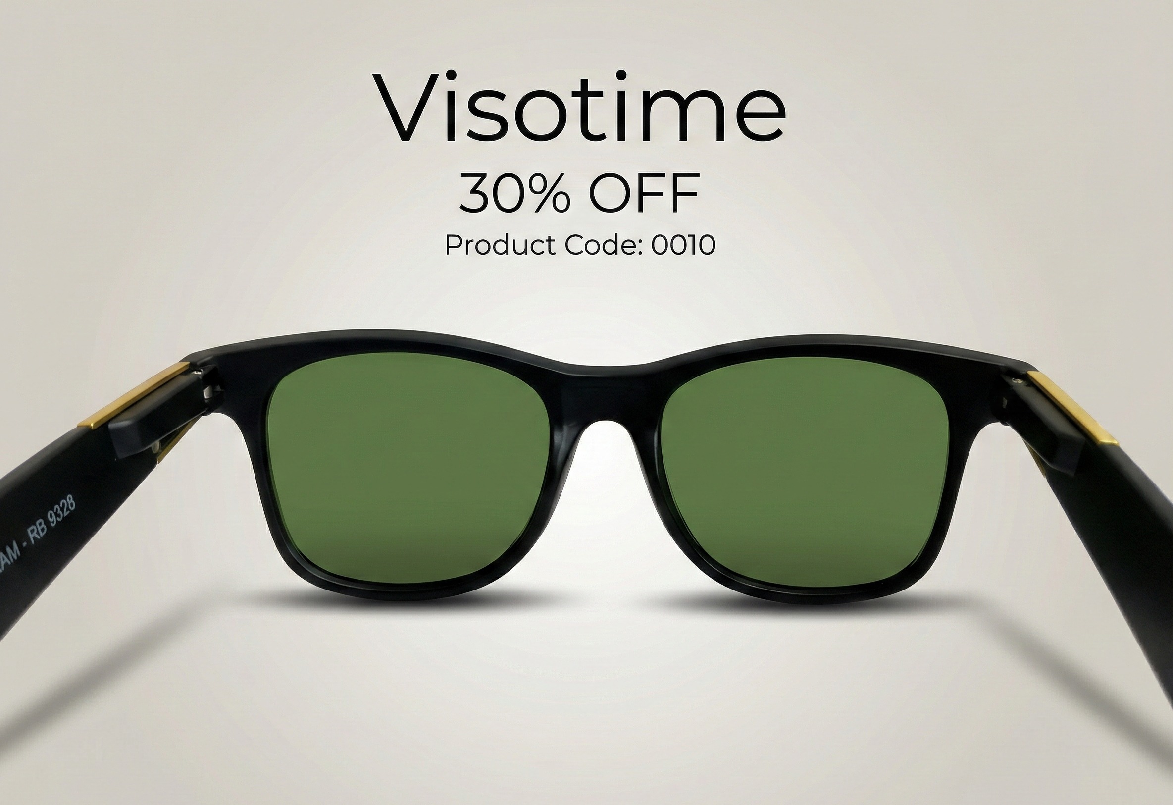 Visotime Classic Matte Black Sunglasses with Gold Accents and G-15 Green Lenses_img_3