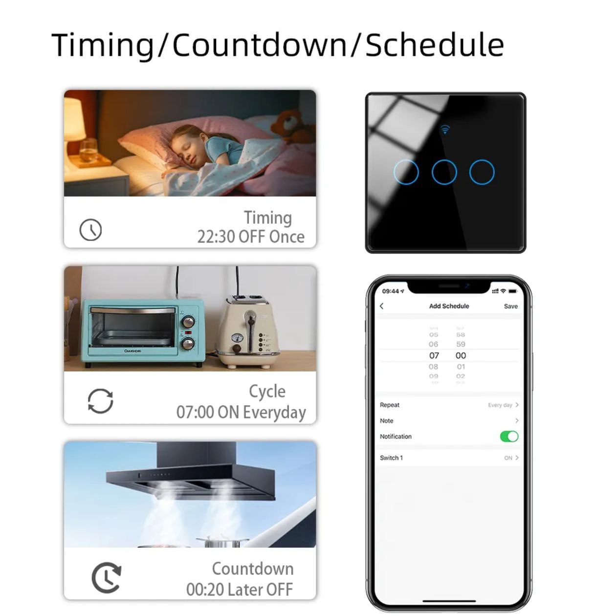 Tuya Smart Wall Switch (1–4 Gang) | App + Bluetooth + Touch + RF Remote + Regulator & Socket_img_8