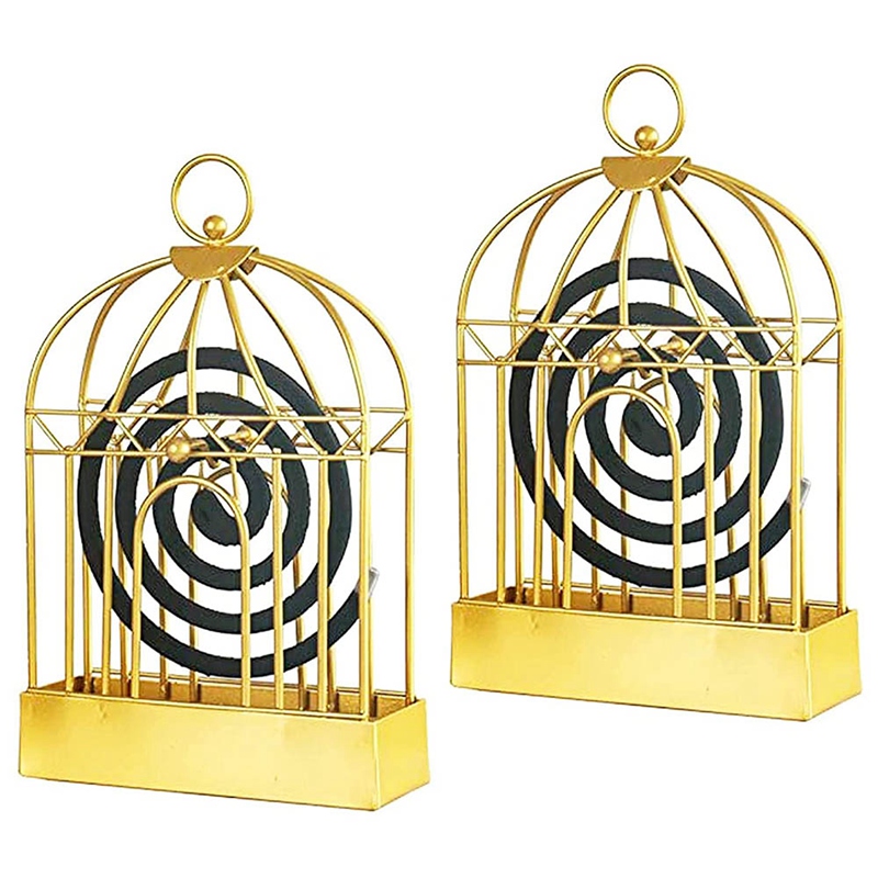 (6 piece wholesale)Bird Cage Mosquito Coil Holder, Creative Nordic Retro Iron Insect Mosquito Coil Holder, Repellent Rack for Hanging Handle Summer Anti Mosquito Supplies