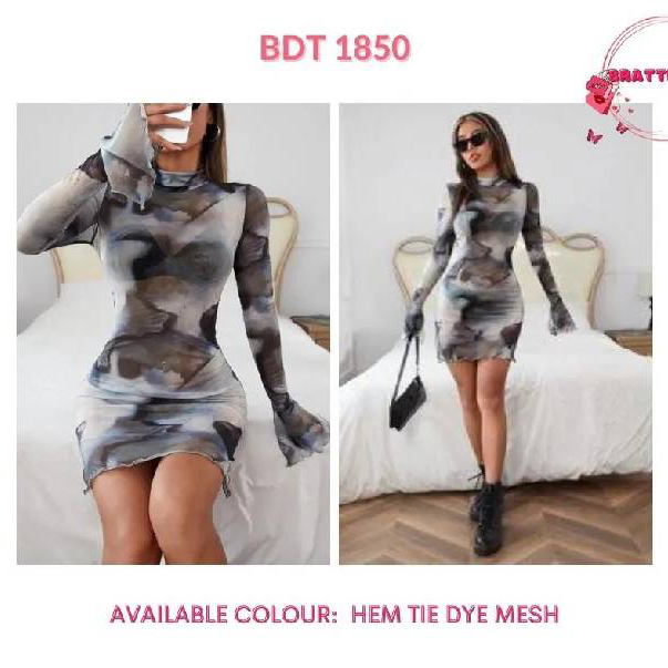 Hem Tie Dye Mesh
