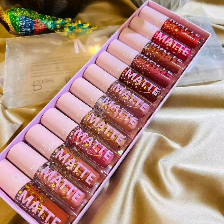 Pudaier 12 pcs matte lipstick set_img_1