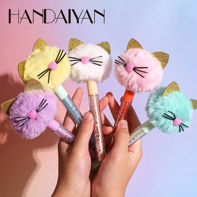 Handaiyan Cute cat design Glitter Lip Gloss
