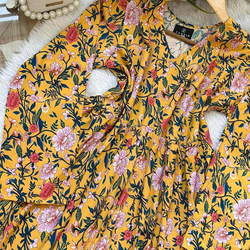 Yellow Floral gown_img_1