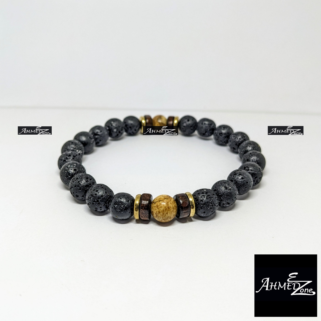 Beaded Bracelet Black Color Cats Eye