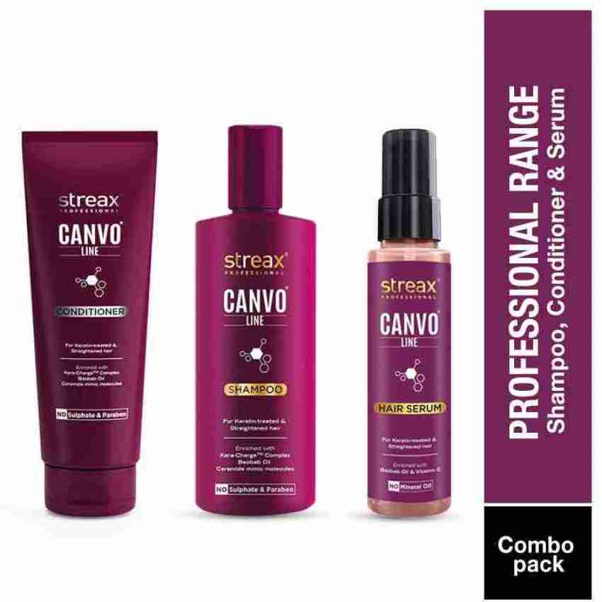 Streax Professional Canvo Line Complete Hair Care Kit (Shampoo, Conditioner ,Hair Serum)